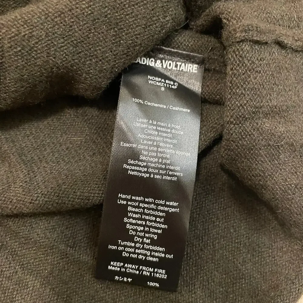 Rare Zadig & Voltaire Cashmere Skull Sweater | Pink Back Graphic, 100% Cashmere